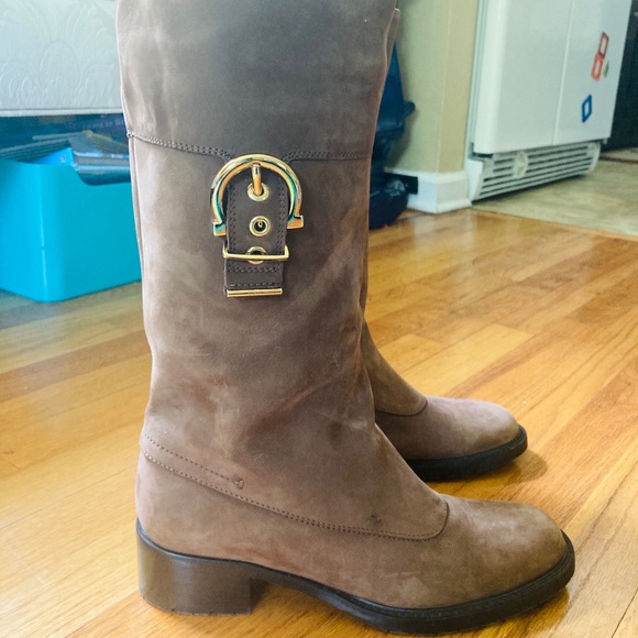 Salvatore Ferragamo Calf Suede shearling boots size 7.5 - Picture 2 of 12